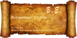 Burgmayer Erika névjegykártya